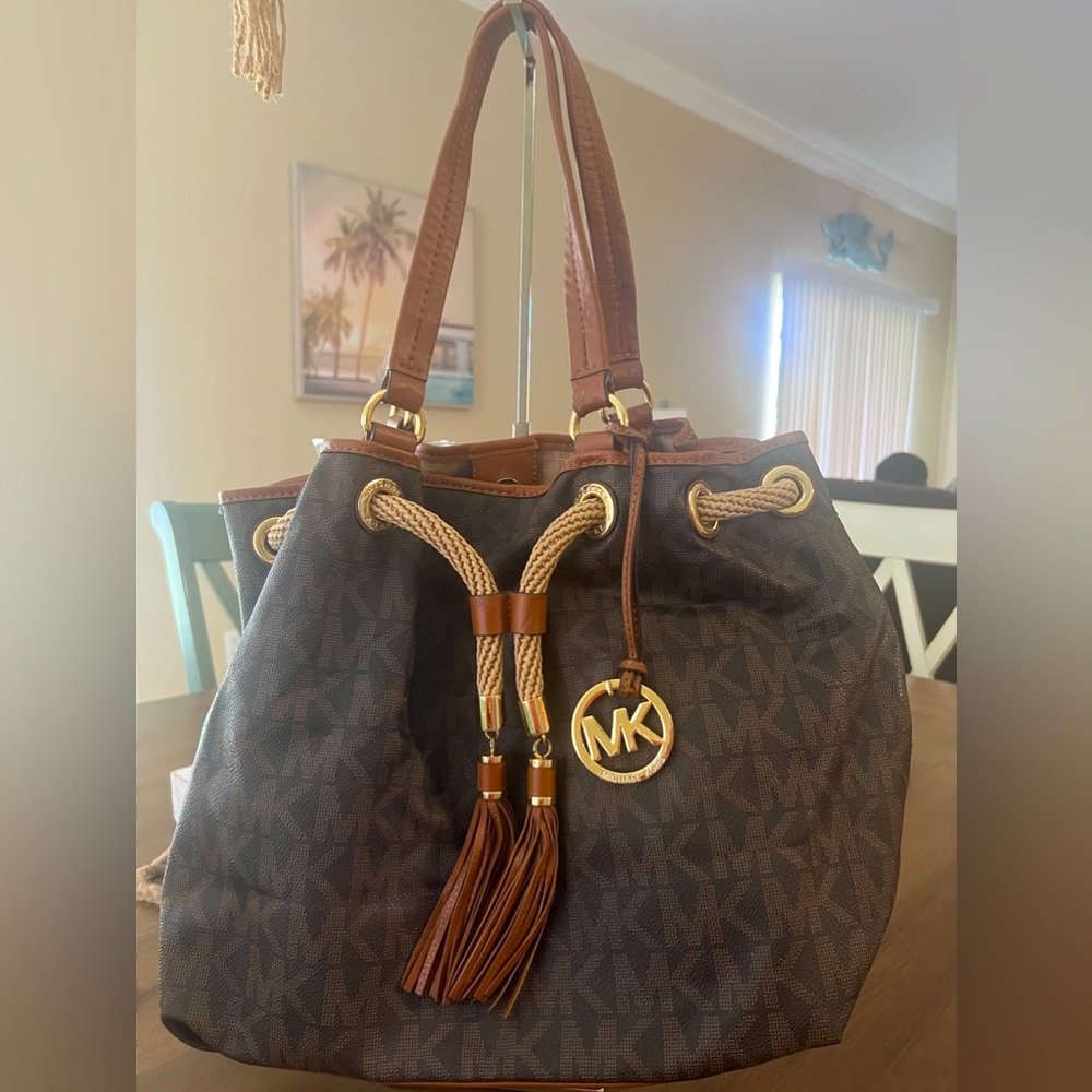 Michael Kors logo canvas tote